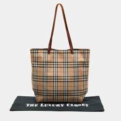 Burberry Beige/Brown Nova Check Nylon Tote