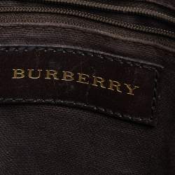 Pre Owned Burberry Beige/Brown Haymarket Check Coated Canvas and Leather Hartham Crossbody Bag