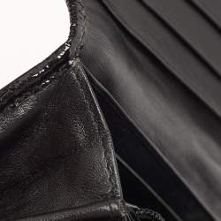 مملوكة مسبقًا Burberry Black Beat Check Nylon and Patent Leather Penrose Continental Wallet