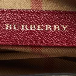 Pre Owned Burberry Red Leather Small Medley Buckle Crossbody Bag