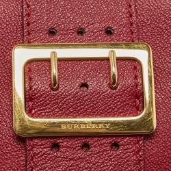 Pre Owned Burberry Red Leather Small Medley Buckle Crossbody Bag