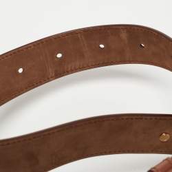 Pre Owned Burberry Brown Leather Mini TB Belt Bag