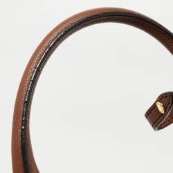 Pre Owned Burberry Beige Leather and House Check Fabric Medium Banner Tote