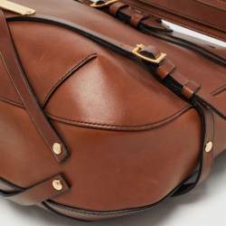 Pre Owned Burberry Brown Leather Small Bridle Dutton Hobo