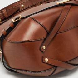 Pre Owned Burberry Brown Leather Small Bridle Dutton Hobo