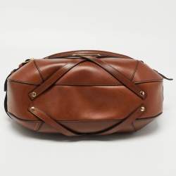 Pre Owned Burberry Brown Leather Small Bridle Dutton Hobo