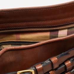 Pre Owned Burberry Brown Leather Small Bridle Dutton Hobo