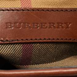 Pre Owned Burberry Brown Leather Small Bridle Dutton Hobo