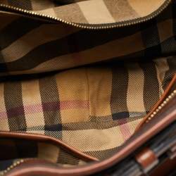 Pre Owned Burberry Brown Leather Small Bridle Dutton Hobo