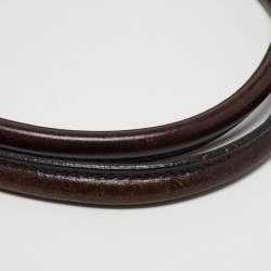 Pre Owned Burberry Beige/Brown Haymarket Check Canvas and Leather Shoulder Bag