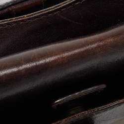 Pre Owned Burberry Beige/Brown Haymarket Check Canvas and Leather Shoulder Bag