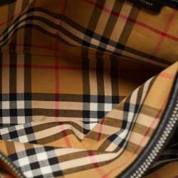 Pre Owned Burberry Black Leather Medium Banner Tote