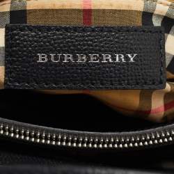 Pre Owned Burberry Black Leather Medium Banner Tote