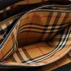 Pre Owned Burberry Black Leather Medium Banner Tote