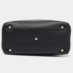 Pre Owned Burberry Black Leather Medium Banner Tote