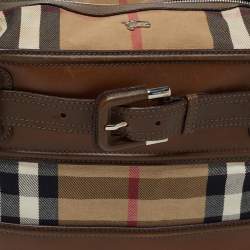 Burberry Beige/Tan House Check Canvas and Leather Hobo
