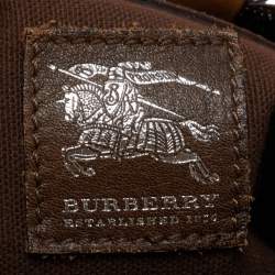 Burberry Beige/Tan House Check Canvas and Leather Hobo