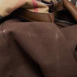 Burberry Beige/Tan House Check Canvas and Leather Hobo