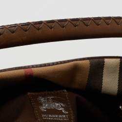 Burberry Beige/Tan House Check Canvas and Leather Hobo