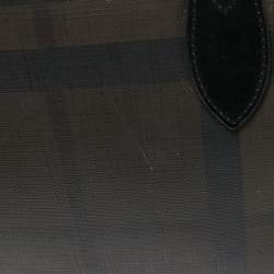 مملوكة مسبقًا Burberry Brown/Black London Check Coated Canvas and Leather Shopper Tote