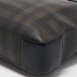 مملوكة مسبقًا Burberry Brown/Black London Check Coated Canvas and Leather Shopper Tote