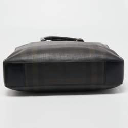 مملوكة مسبقًا Burberry Brown/Black London Check Coated Canvas and Leather Shopper Tote