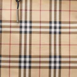 Pre Owned Burberry Beige/Black Nova Check Coated Canvas and Leather Shopper Tote