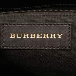 Pre Owned Burberry Beige Ombre Haymarket Check Coated Canvas and Leather Willenmore Hobo