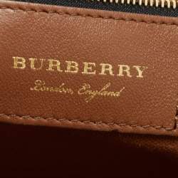 Burberry Beige/Brown Haymarket Check Canvas and Leather Small Canterbury Tote