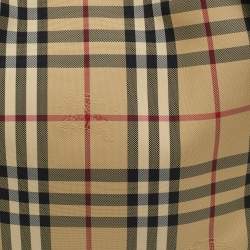Burberry Beige/Brown Haymarket Check Canvas and Leather Small Canterbury Tote