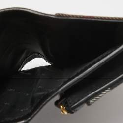 Pre Owned Burberry Beige/Black House Check Canvas and Leather Flap Wallet