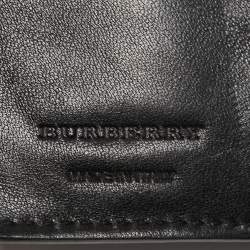 Pre Owned Burberry Beige/Black House Check Canvas and Leather Flap Wallet