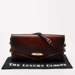 مملوكة مسبقًا Burberry Ombre Brown Leather Abbott Shoulder Bag