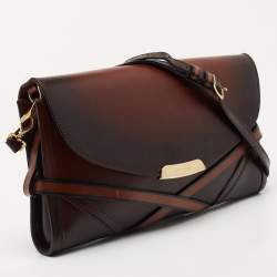 مملوكة مسبقًا Burberry Ombre Brown Leather Abbott Shoulder Bag