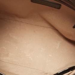 Pre Owned Burberry Black/Beige Nova Check Coated Canvas and Patent Leather Top Zip Tote