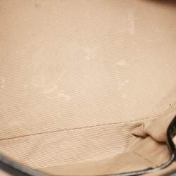 Pre Owned Burberry Black/Beige Nova Check Coated Canvas and Patent Leather Top Zip Tote