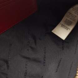 Pre Owned Burberry Red Grained Leather Chichester Crossbody Bag
