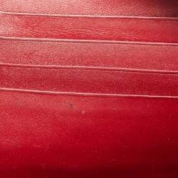 Pre Owned Burberry Red Grained Leather Chichester Crossbody Bag