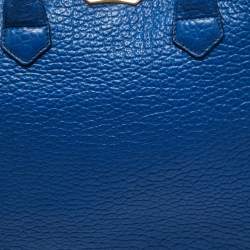 Pre Owned Burberry Blue Pebbled Leather Dewsbury Tote
