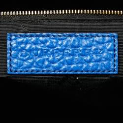 Pre Owned Burberry Blue Pebbled Leather Dewsbury Tote