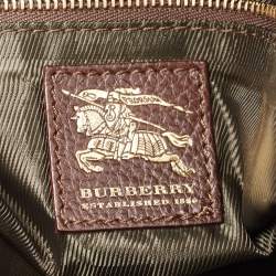 Pre Owned Burberry Beige/Brown House Check Canvas and Leather Hoxton Hobo