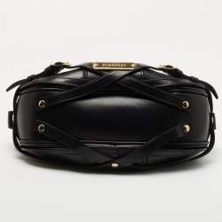 Pre Owned Burberry Black Leather Dutton Crossbody Bag