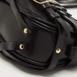 Pre Owned Burberry Black Leather Dutton Crossbody Bag