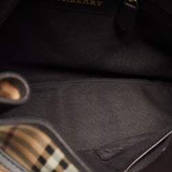 Pre Owned Burberry Beige/Brown Haymarket Check Coated Canvas and Leather Medium Willenmore Hobo