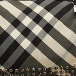 مملوكة مسبقًا Burberry Black Nova Check Nylon and Leather Studded Satchel