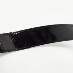 Pre Owned Burberry Black/Beige Nova Check PVC and Patent Leather Brooke Hobo