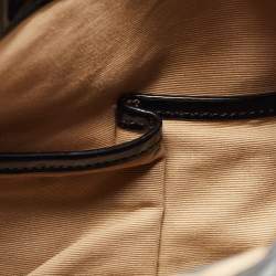 Pre Owned Burberry Black/Beige Nova Check PVC and Patent Leather Brooke Hobo