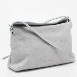 Pre Owned Burberry Light Blue Leather Leah Crossbody Bag