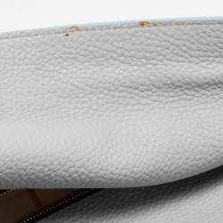 Pre Owned Burberry Light Blue Leather Leah Crossbody Bag