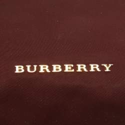 Pre Owned Burberry Burgundy Nylon Mini Zip Pouch